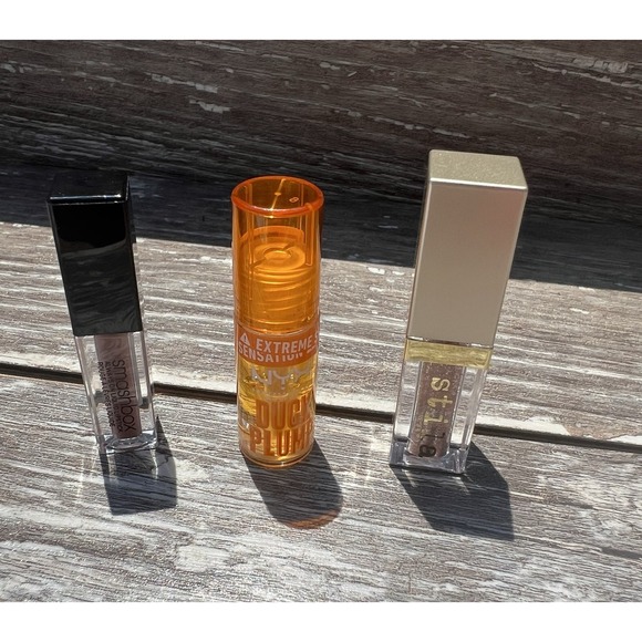Stila‎ Glitter Glow Liquid Eyeshadow/NYX Duck Plump/ Smashbox Lipstick Mini Size - Picture 1 of 5